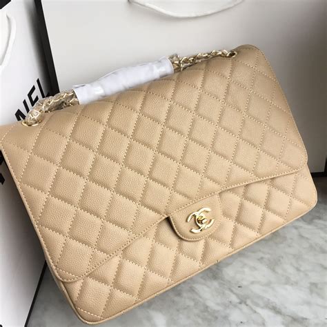 chanel maxi beige caviar|Flap Bags .